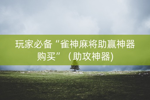 玩家必备“雀神麻将助赢神器购买”（助攻神器)