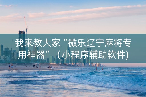 我来教大家“微乐辽宁麻将专用神器”（小程序辅助软件)