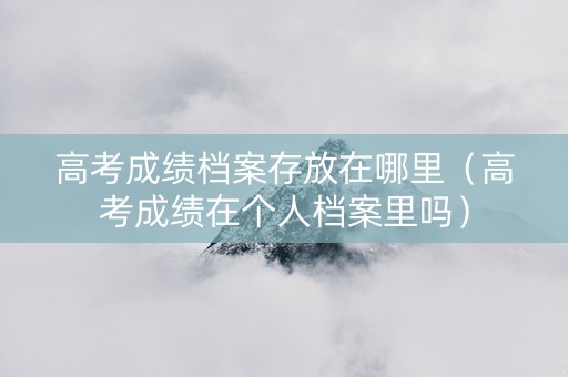 高考成绩档案存放在哪里（高考成绩在个人档案里吗）