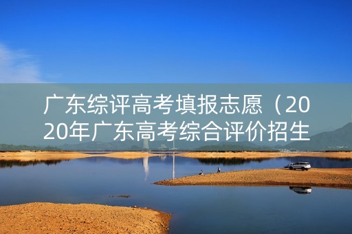 广东综评高考填报志愿（2020年广东高考综合评价招生院校）
