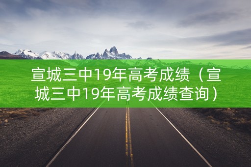宣城三中19年高考成绩（宣城三中19年高考成绩查询）