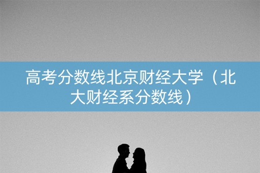 高考分数线北京财经大学（北大财经系分数线）