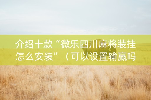 介绍十款“微乐四川麻将装挂怎么安装”（可以设置输赢吗)
