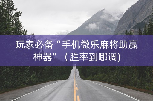 玩家必备“手机微乐麻将助赢神器”（胜率到哪调)