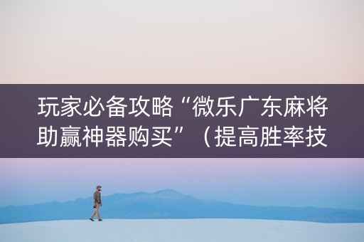玩家必备攻略“微乐广东麻将助赢神器购买”（提高胜率技巧)