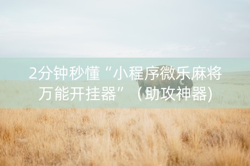2分钟秒懂“小程序微乐麻将万能开挂器”（助攻神器)