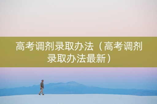高考调剂录取办法（高考调剂录取办法最新）