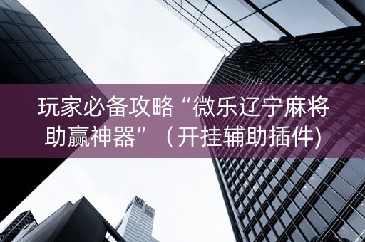 玩家必备攻略“微乐辽宁麻将助赢神器”（开挂辅助插件)
