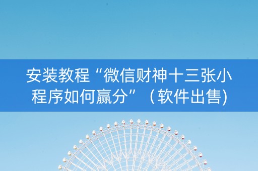 安装教程“微信财神十三张小程序如何赢分”（软件出售)