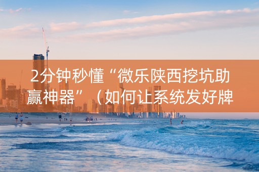 2分钟秒懂“微乐陕西挖坑助赢神器”（如何让系统发好牌)