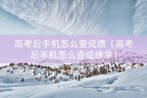 高考后手机怎么查成绩（高考后手机怎么查成绩单）