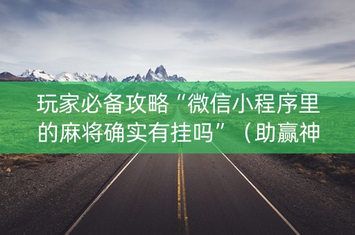玩家必备攻略“微信小程序里的麻将确实有挂吗”（助赢神器)