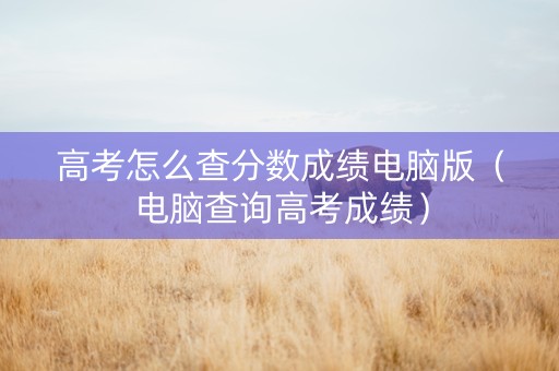 高考怎么查分数成绩电脑版（电脑查询高考成绩）