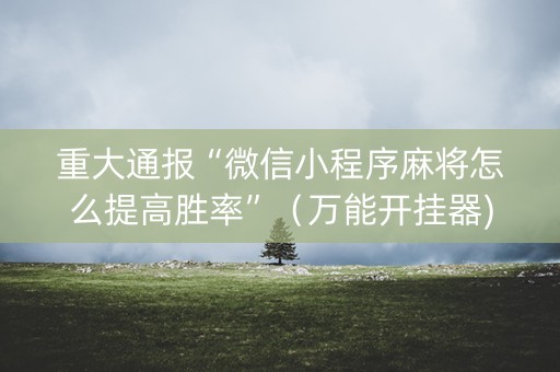 重大通报“微信小程序麻将怎么提高胜率”（万能开挂器)