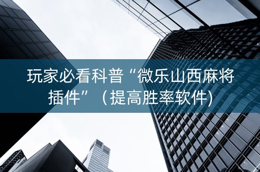 玩家必看科普“微乐山西麻将插件”（提高胜率软件)