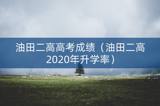 油田二高高考成绩（油田二高2020年升学率）