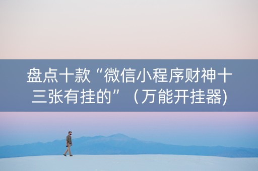 盘点十款“微信小程序财神十三张有挂的”（万能开挂器)