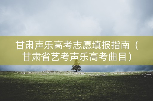 甘肃声乐高考志愿填报指南（甘肃省艺考声乐高考曲目）