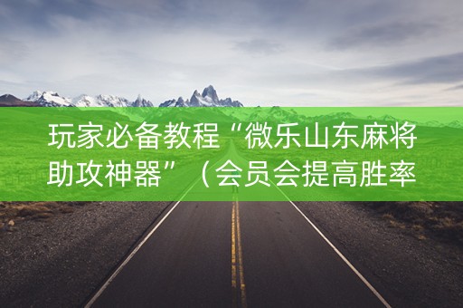 玩家必备教程“微乐山东麻将助攻神器”（会员会提高胜率吗)