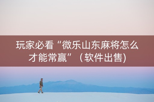 玩家必看“微乐山东麻将怎么才能常赢”（软件出售)