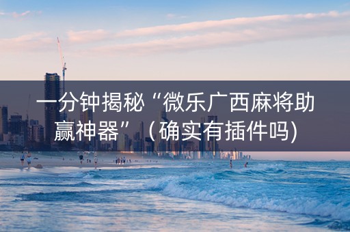 一分钟揭秘“微乐广西麻将助赢神器”（确实有插件吗)