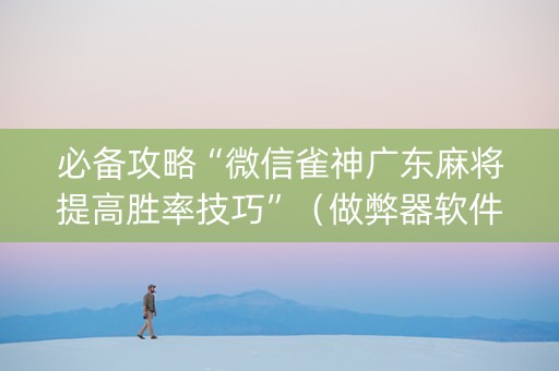必备攻略“微信雀神广东麻将提高胜率技巧”（做弊器软件下载)