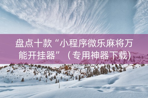 盘点十款“小程序微乐麻将万能开挂器”（专用神器下载)