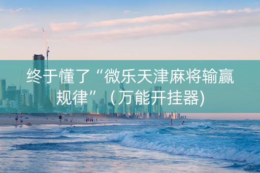 终于懂了“微乐天津麻将输赢规律”（万能开挂器)
