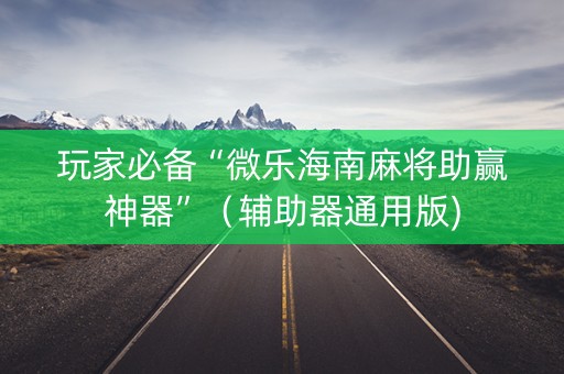 玩家必备“微乐海南麻将助赢神器”（辅助器通用版)