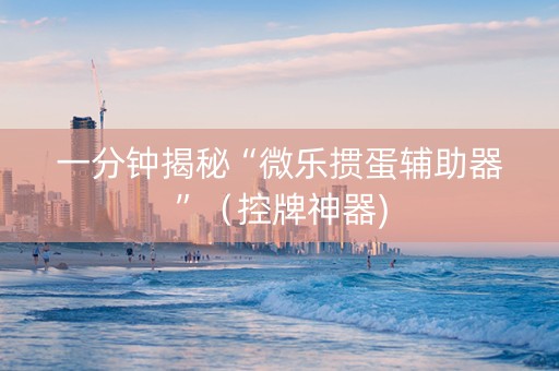 一分钟揭秘“微乐掼蛋辅助器”（控牌神器)