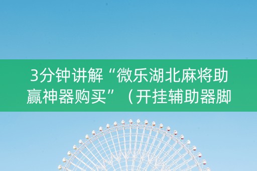 3分钟讲解“微乐湖北麻将助赢神器购买”（开挂辅助器脚本)