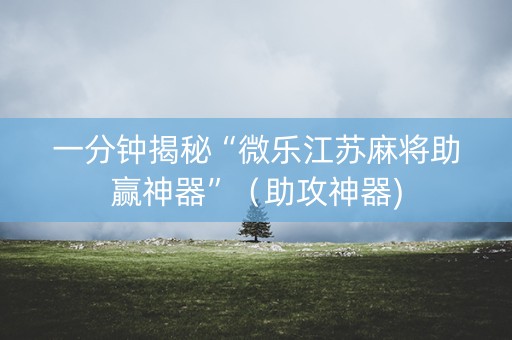 一分钟揭秘“微乐江苏麻将助赢神器”（助攻神器)