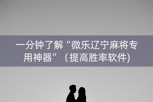 一分钟了解“微乐辽宁麻将专用神器”（提高胜率软件)