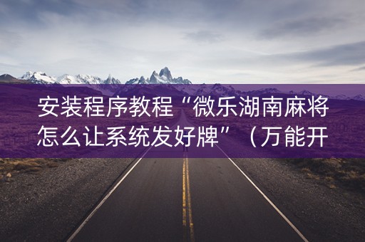 安装程序教程“微乐湖南麻将怎么让系统发好牌”（万能开挂器)