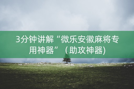 3分钟讲解“微乐安徽麻将专用神器”（助攻神器)