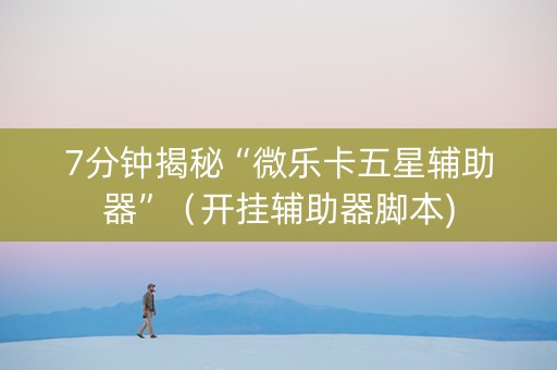 7分钟揭秘“微乐卡五星辅助器”（开挂辅助器脚本)