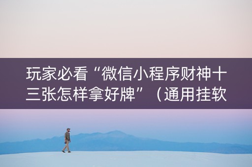 玩家必看“微信小程序财神十三张怎样拿好牌”（通用挂软件多少钱)