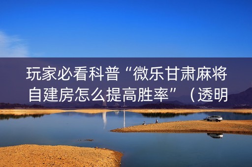 玩家必看科普“微乐甘肃麻将自建房怎么提高胜率”（透明器教程)