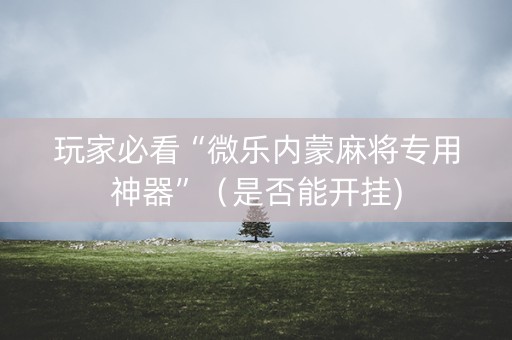 玩家必看“微乐内蒙麻将专用神器”（是否能开挂)
