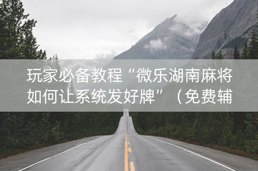 玩家必备教程“微乐湖南麻将如何让系统发好牌”（免费辅助)