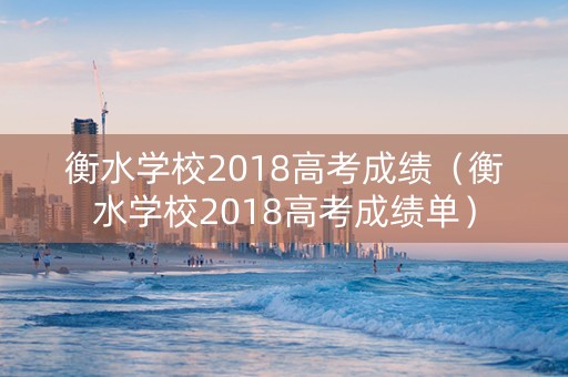 衡水学校2018高考成绩（衡水学校2018高考成绩单）