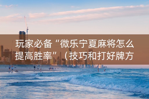 玩家必备“微乐宁夏麻将怎么提高胜率”（技巧和打好牌方法)