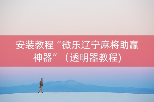 安装教程“微乐辽宁麻将助赢神器”（透明器教程)