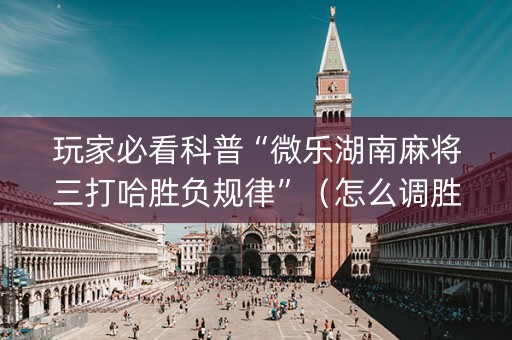 玩家必看科普“微乐湖南麻将三打哈胜负规律”（怎么调胜率)