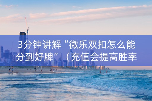 3分钟讲解“微乐双扣怎么能分到好牌”（充值会提高胜率么)