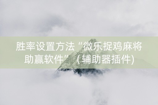 胜率设置方法“微乐捉鸡麻将助赢软件”（辅助器插件)
