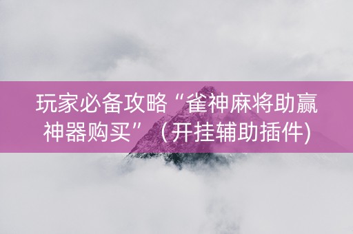 玩家必备攻略“雀神麻将助赢神器购买”（开挂辅助插件)