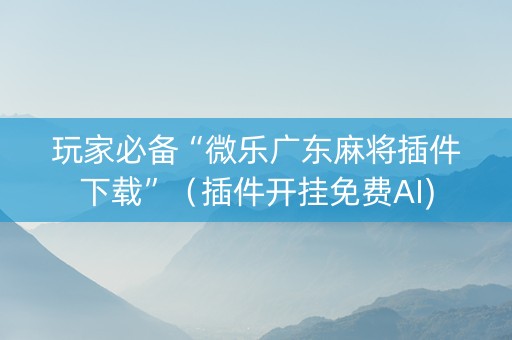 玩家必备“微乐广东麻将插件下载”（插件开挂免费AI)