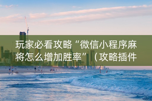 玩家必看攻略“微信小程序麻将怎么增加胜率”（攻略插件)
