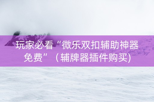 玩家必看“微乐双扣辅助神器免费”（辅牌器插件购买)